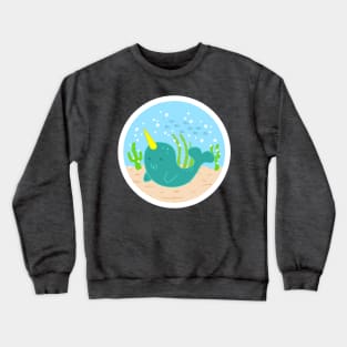 Sweet Narwhal Face Crewneck Sweatshirt